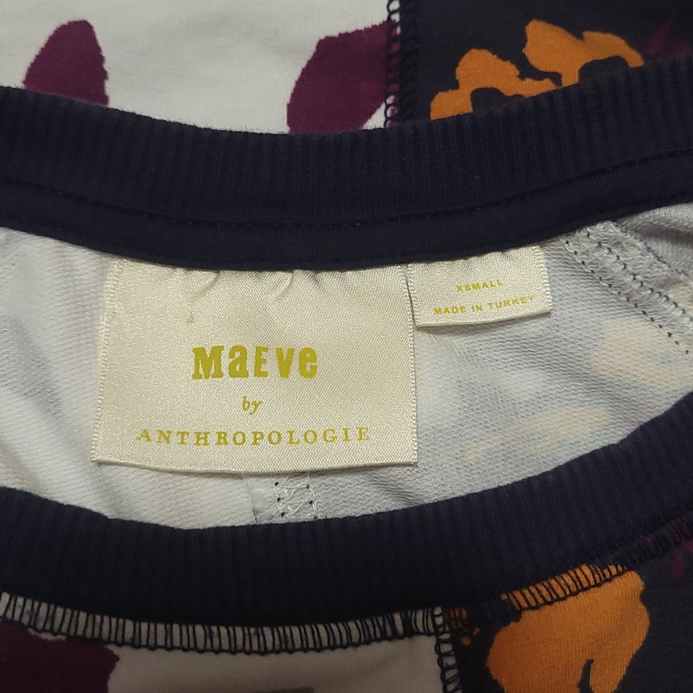 Maeve by Anthropologie Split‎ Print Sweatshirt Pullover Size XS - Picture 3 of 12